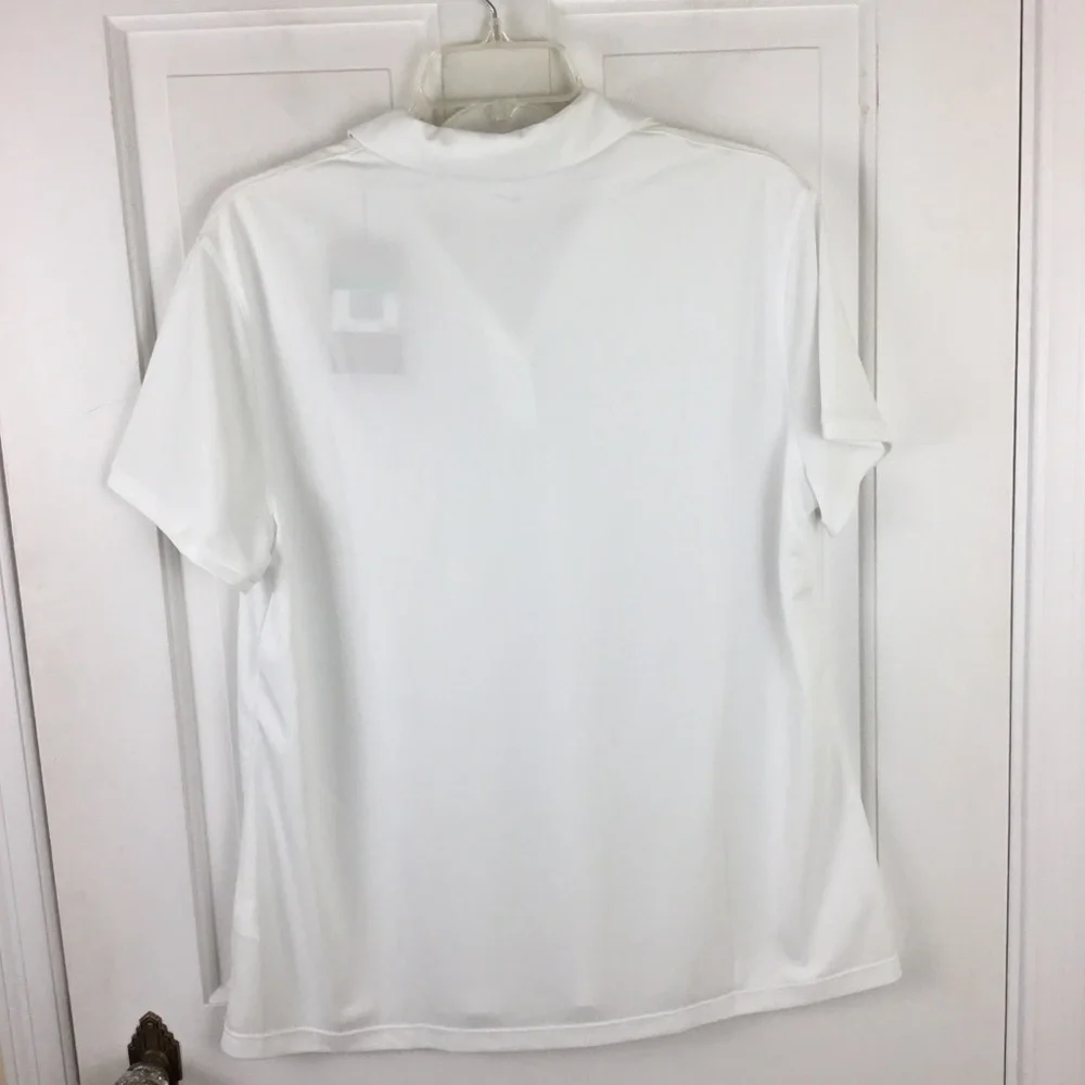 NIKE Dri-Fit Golf Polo Shirt XL White Short Sleeve